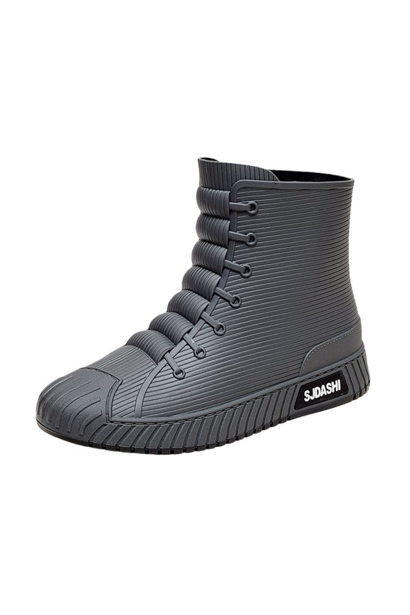 Mid Top Rain B๐๐๐ก๐ for men Fashion Outdoor Work Rain Shoes Comfortable Non-S๐
ip B๐๐๐ก๐ Wate๐proof Round Toe Booties for Boating Sailing Camping