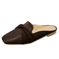 thumbnail image 1 of NOKIO Mules for Women Flats Shoes: Ladies Fashion Solid Color Leather Round Head Half Slippers Flat Comfortable Casual Single Shoes Trendy Women'S Everyday Footwear Round Toe Womens Mules, 1 of 8