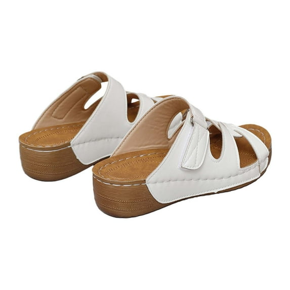 NOKIO Non Slip Slippers for Women's Beach Slope Heel Slippers Hollow Casual Slippers Slope Bottom Shoes Retro Sandals