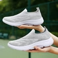 thumbnail image 1 of NOKIO Nurse Shoes Womens Slip on Walking Sneakers Comfortable Lightweight Workout Shoes Women's Single Shoes Sports Shoes Versatile Mesh Breathable Fly Woven Shoes, 1 of 6