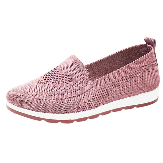 NOKIO Orthopedic Walking Shoes for Women, Women's Woven Breathable Soft Sole Shoes, Slip-On Light Air Cushion Mesh Up Stretch Platform Orthopedic Sneakers for Arch Support