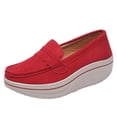 thumbnail image 1 of NOKIO Platform Sneakers for Women Round Toe Slip On Classic Wedge Heel Loafers Sneaker Comfortable Work Casual Shoes Women's Height Increasing Thick Sole Casual Shoes, 1 of 3