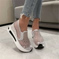 thumbnail image 1 of NOKIO Platform Wedge Sneakers for Women Fashion Embroidery Floral Mesh Air Comfort Chunky Sole Hidden High Heels Slip On Loafers Breathable Walking Work Shoes with Arch Support, 1 of 4