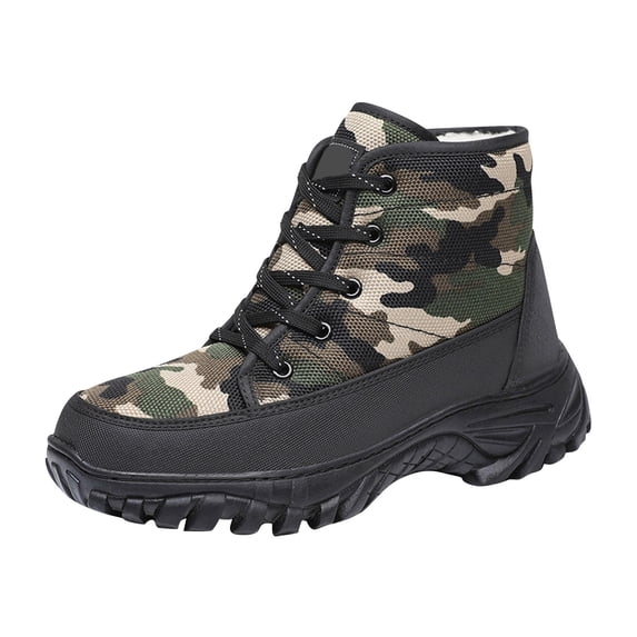 NOKIO Plush Warm Cotton Shoes Wear And Anti Slip Snow Boots Five Finger Cotton Shoes Outdoor Sports Shoes Men's And Women's Hiking Shoes Men'S Insulated Outdoor Boots
