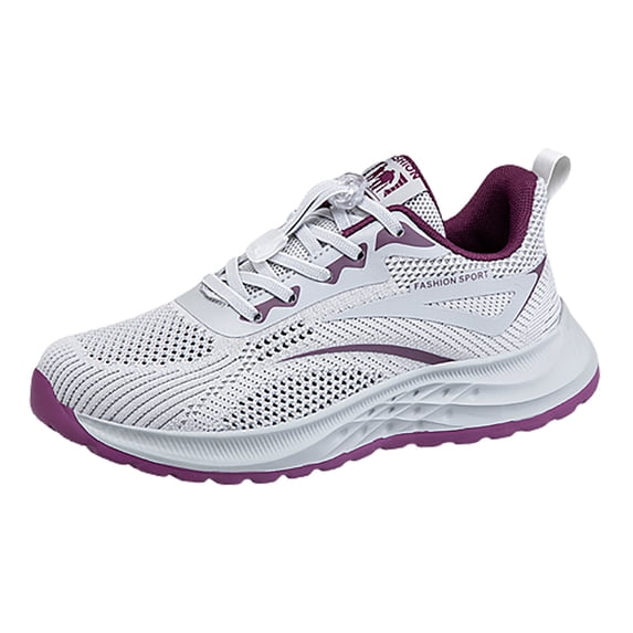 NOKIO Running Sneakers for Women Breathable Walking Athlet𝗂c Shoes Casual Fashion Trainers Shoes Lightweight Wide Width Sneakers Casual 𝖫a𝖼e Up Knitted Shoe for Summer and Autumn