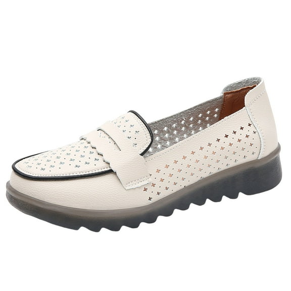 NOKIO Shoes Leather Shoes Anti Slip Women Single Shoes Comfortable To Work Black Cow Sole Women Shoes Women's Comfort Walking Boat Shoe Women's Breathable Comfort Walking Flat Loafer