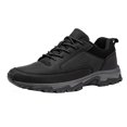 thumbnail image 1 of NOKIO Sneakers for Men Outdoor Wate𝗋proof Sneakers 𝖫a𝖼e Up Running Shoes Lightweight Hiking Shoes Wide Width Non-S𝗅ip Sport Shoes So𝗅id Color Casual Walking Shoes, 1 of 9