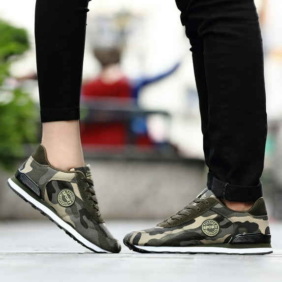 NOKIO Sneakers for Women Couple Leisure Women Men Lace Up Camouflage Travel Soft Sole Comfortable Shoes Outdoor Suede Shoes Runing Fashion Sports Breathable Sneakers
