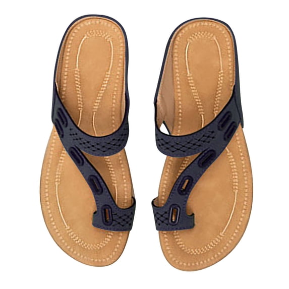 NOKIO Solid Color Shoes for Women's Slippers Toe Clippers Flat Bottoms Large Size Slippers Lightweight Soft Bottomed Beach Shoes