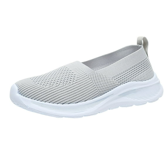 NOKIO Sporty Women'S Walking Shoes Women'S Walking Shoes Large Size Women's Shoes New Breathable Comfortable Mesh Casual Sports Shoes A Slip On Flying Fabric Soft Sole