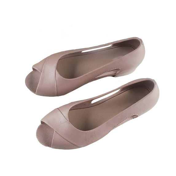 NOKIO Spring Sandals for Women's Summer Low Heel Single Shoes Fish Mouth Heel Flat Bottom Casual Outerwear Solid Color Fashion Sandals