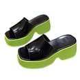 thumbnail image 1 of NOKIO Square Heel Shoes for Women's Spring/Summer Thick Bottom Matsuke Casual One Line Square Head Colored Cool Slippers, 1 of 6