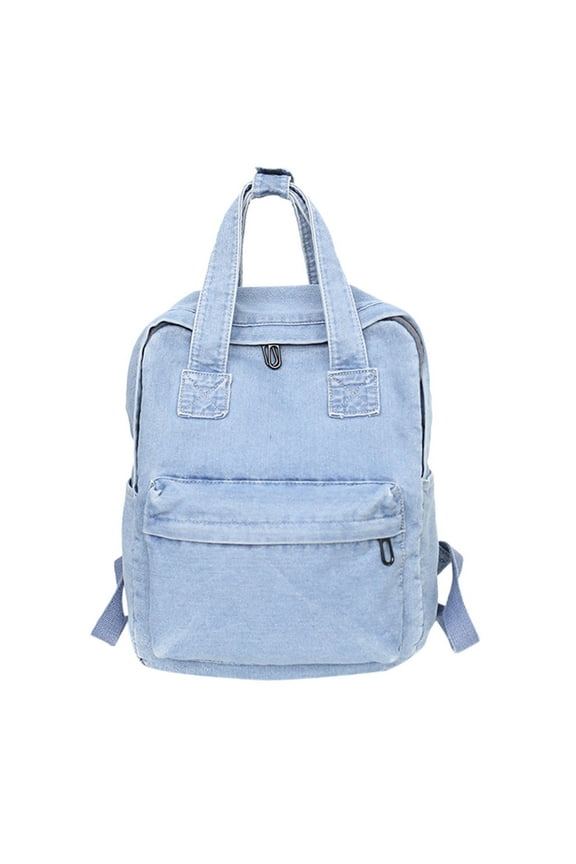 Stylish Canvas Backpack Classic Canvas Backpack Retro Canvas Backpack Fashion Denim Ladies Solid Color Wild Large Capacity Shoulder Bag Handbag Drawstring Gym Backpack