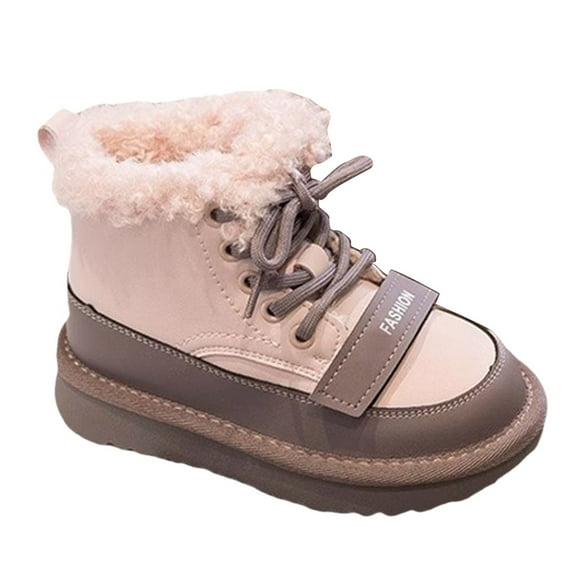 NOKIO Stylish Snow Boots For Girls Warm Insulated Snow Boots For Girls Stylish Snow Boots For Girls Fashion Big Kids Winter Water Proof Flat Keep Warm Snow Boots Comfortable Shoes