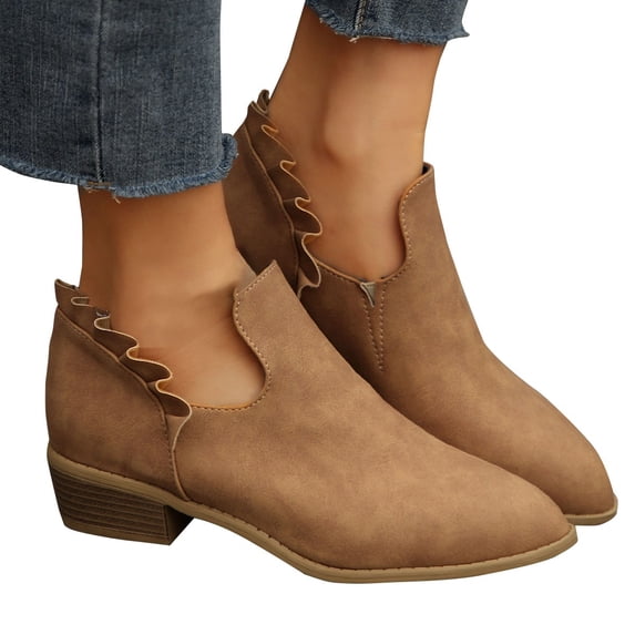 NOKIO Stylish Women'S Ankle Boots Trendy Women'S Ankle Booties Women'S Fashionable Short Boots Ankle Boots Short Boots Single Shoes For Ladies Casual Shoes Women'S Stylish Block Heel Ankle Boots