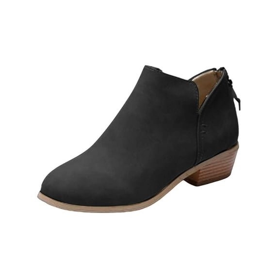 NOKIO Stylish Women'S Ankle Boots Trendy Women'S Ankle Booties Retro Heels High Fashion Breathable Women's Shoes Slip On Boots Short Women's Boots Women'S Trendy Booties Elegant Women'S Short Boots