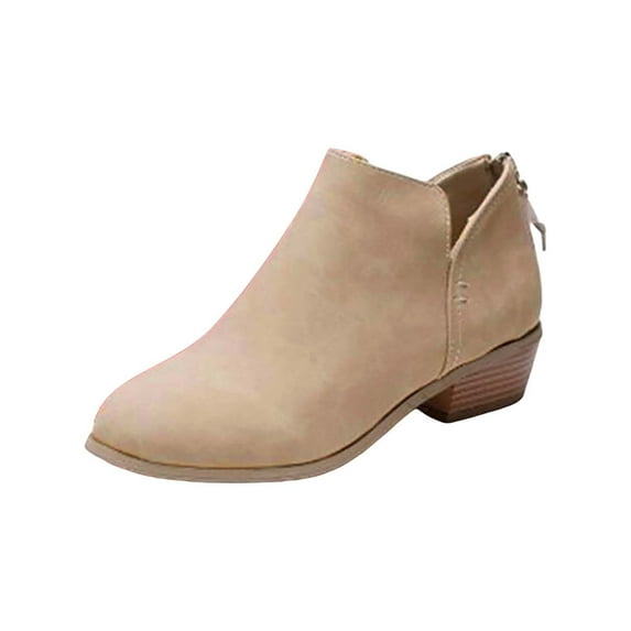 NOKIO Stylish Women'S Ankle Boots Trendy Women'S Ankle Booties Retro Heels High Fashion Breathable Women's Shoes Slip On Boots Short Women's Boots Women'S Trendy Booties Elegant Women'S Short Boots
