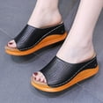 thumbnail image 1 of NOKIO Stylish Women'S Beach Sandals Women's Wedges Slippers Fashion Heeled Shoes Hollow Casual Fish Mouth Slippers Women Flat Sandals Orthopedic Arch Support Walking Summer Sandals, 1 of 7