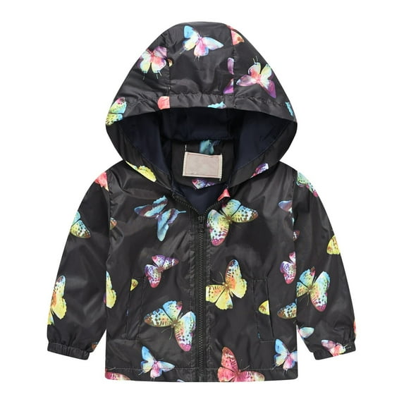 NOKIO Toddler Baby Boys Girls Hooded Jacket Windbreaker Lightweight, Boys And Girls Small Children Spring Fall And Winter Casual Wind Printing Light Fashion Hooded Jacket