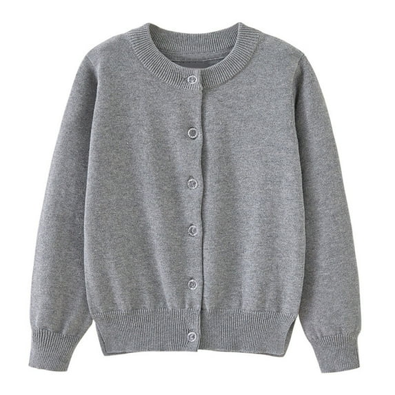 NOKIO Toddler Baby Boys Girls Cardigan Sweater Long Sleeve Knit Jacket Outwear Button Tops Autumn/Winter Solid Color Knitted Jacket Toddler Button Closure Open Front Knit Outfits