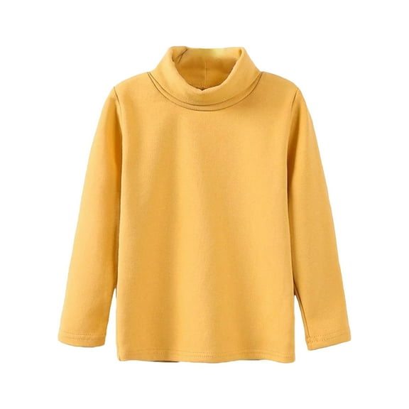 NOKIO Toddler Baby Girl Boys Basic Solid Color Turtleneck T-Shirt Kid Cotton Long Sleeve Pullover Blouse Top Toddler Girl Boys Solid Color Long Sleeve High Neck Top