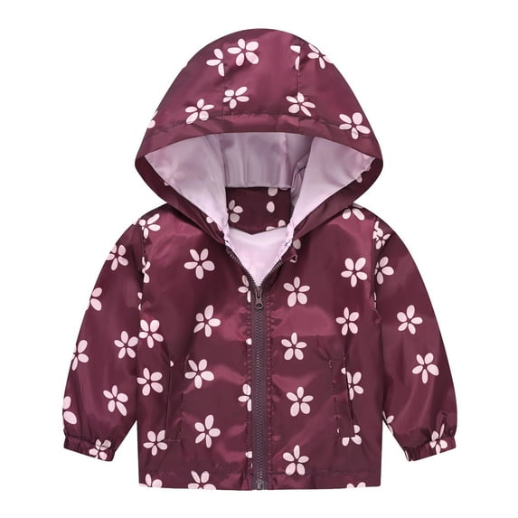 NOKIO Toddler Baby Hooded Down Jacket Boys Girls Boys And Girls Small Children Spring Fall And Winter Casual Wind Printing Light Fashion Hooded Jacket Jacket Hooded Fleece Warm Jean Coat