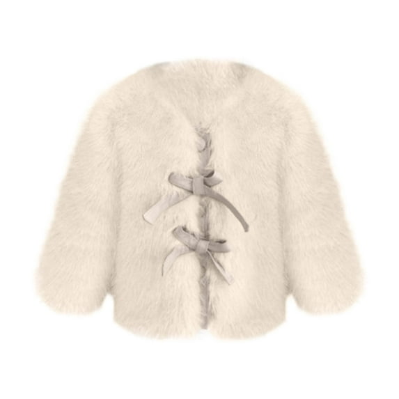 NOKIO Toddler Cozy Winter Parka Children Cozy Puffer Parka Baby Children Padded Snowsuit Baby Girls Warm Cloak Coat Cute Winter Furry Cape Jacket Plush Outwear With Bowknot Girl Teen Winter Coats