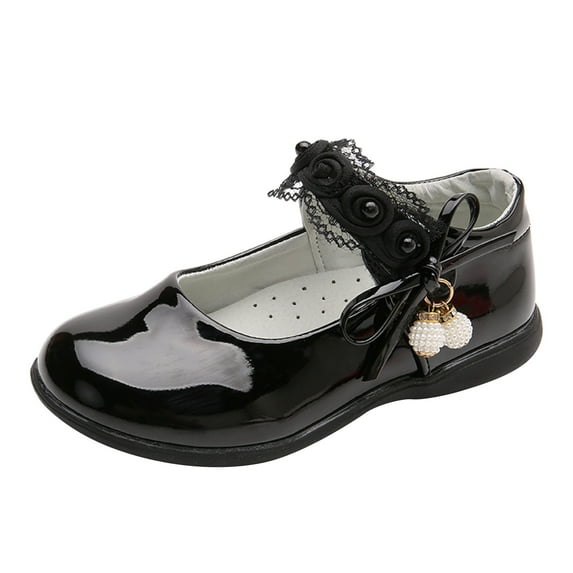 NOKIO Toddler Girls Mary Jane Dress Shoes Little Girls Loafers School Uniform Flats for Girls Thick Non-Slip Sole Casual Shoes Small Leather Shoes Single Shoes Children Dance Shoes