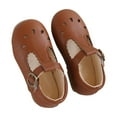 thumbnail image 1 of NOKIO Toddler Girls' Mary Jane Flats Girls' Leather Flats Kids' Mary Janes Children's Sandals Spring/Summer Solid Soft Sole Hollow Metal Buckle Walking Shoes Party Birthday School, 1 of 7