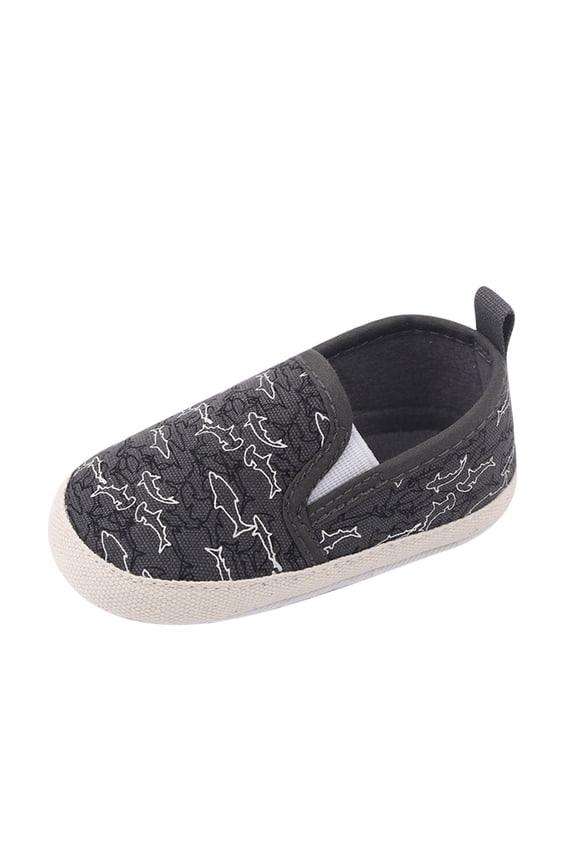 Toddler Kids Animal Print Sports Shoes - Soft Flat Sole Non-Slip Slip-On Sneakers with Solid Color Design for Indoor Play Boys Girls