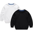 thumbnail image 1 of NOKIO Toddler Kids Baby Boys Girls Long Sleeve Sweatshirt Casual Shirt Thin Pullover Baby Crewneck Sport Tops Solid Color Long Sleeve Pullover Sweatshirt, 1 of 4