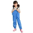 thumbnail image 1 of NOKIO Toddler Kids Boys Girls Double Fabric Warm Outdoor Rain Dungarees Windproof Water-proof Mud Jumpsuit Playsuit Overall Clothes Kids' Rainproof Bib Overall Pants, 1 of 5