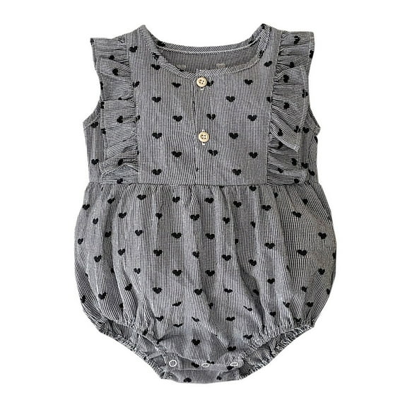 NOKIO Toddler Sleeveless Bodysuit Baby Crawling Clothes Baby Onesie Spring And Summer Female Baby Clothes Love Embroidered Undershirt Wrapped Fart Coat Baby Playful Summer Romper