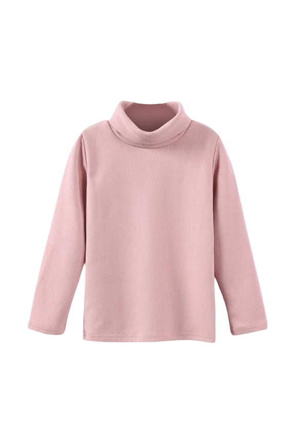 Toddler Turtleneck Baby Boy Girl Solid Color Long Sleeve Shirt Mock Neck Shirt Turtleneck Blouse Fall Winter Clothes Toddler Baby Girl Boys Basic Solid Color Turtleneck T-Shirt