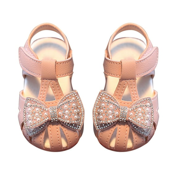 NOKIO Toddler Velcro Sandals Toddler Girl Dress Sandalias Girls Sandals Breathable Princess Shoes Summer Shoes Baby Soft Soled Toddler Shoes Toddler Walking Sandals Cute Baby Girl Sandals