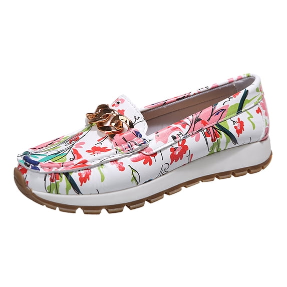 NOKIO Trendy Women'S Athleisure Slip-Ons Casual Women'S Flat Shoes Leisure Women Artificial Leather Solid Color Autumn Thick Sole Flat Slip On Lazy People Round Toe Shoes