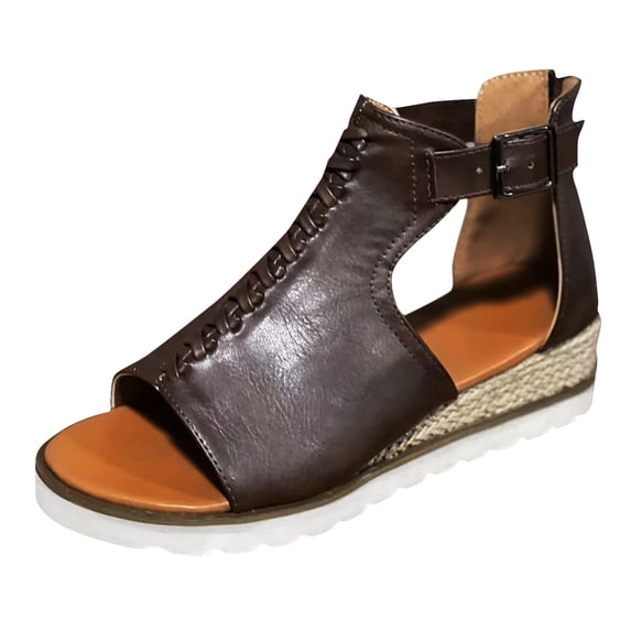 NOKIO Trendy Women'S Slide Sandals Sandals For Women Platform Sandals Wedge Ankle Strap Open Toe Sandals Women's Ankle Strap Low Wedge Sandals