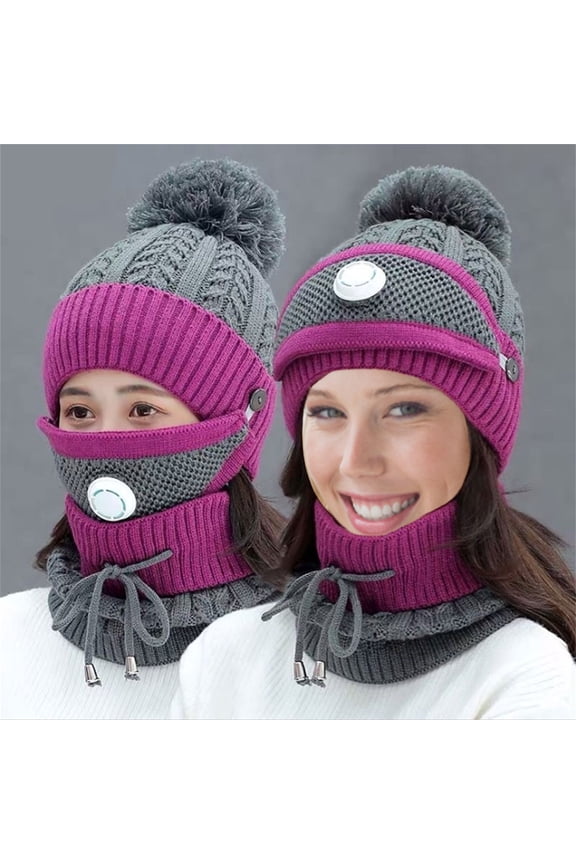 USB Heated Hat Scarf Set for Women Portable Winter Knitted Beanie Hat Neck Warmer Ladies USB Heating Warm Knitting Heating Hat Scarf Suit Couples Outdoor Cozy Headwear And Wrap Set
