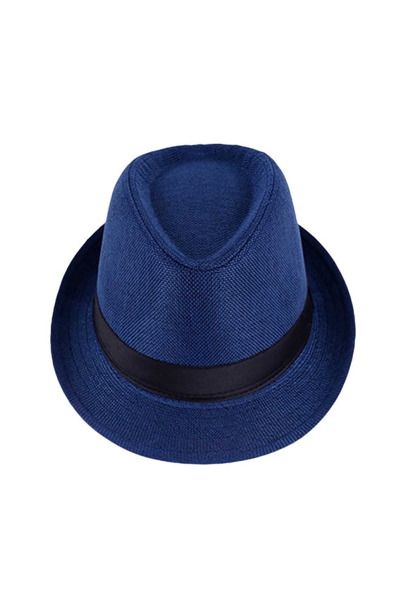 Unisex Classic 20s Trilby Fedora Hat with Band Casual Jazz Cap Manhattan Wide Brim Fedora Hats for Women and Men Classic Felt Panama Hat Men's Two Tone Dress Hat with Belt Buckle