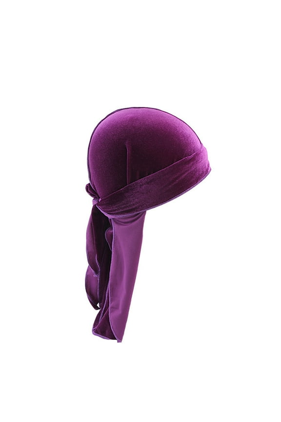 Velvet Durag Cap - Soft Velvet Durags for Men & Women, Long Double Wide Straps, Silky Durag Liner, Velvet Durag for Men Women Unisex Long Tail Durag 360 Waves Headwraps