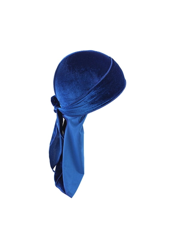 Velvet Durag Cap - Soft Velvet Durags for Men & Women, Long Double Wide Straps, Silky Durag Liner, Velvet Durag for Men Women Unisex Long Tail Durag 360 Waves Headwraps