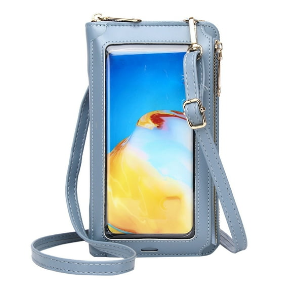 NOKIO Vintage Crossbody Bags For Ladies, Female One-Shoulder Satchel Crossbody Purses For Women Casual Crossbody Bag Adjustable Strap Shoulder Bag With Visual Mobile Phone Window