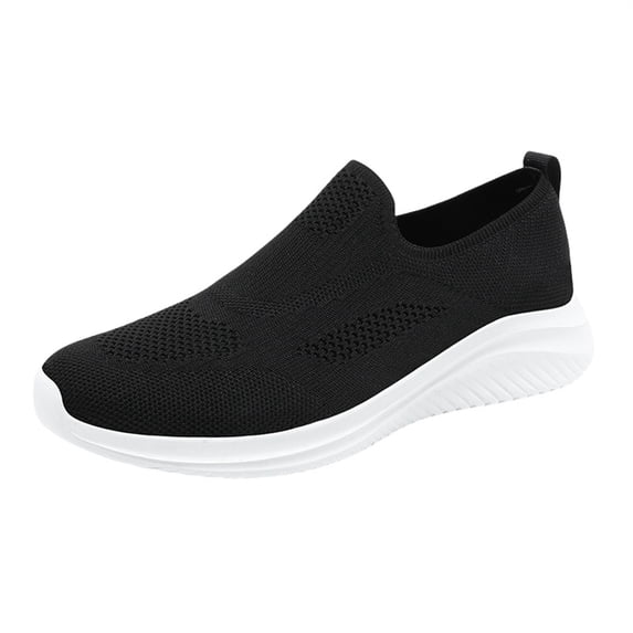 NOKIO Walking Shoes for Men Breathable Elastic Knit Sneakers Comfortable S𝗅ip On L𝗈afers Lightweight Soft Sole Walking Shoes Wide Width Non-S𝗅ip Athlet𝗂c Shoes