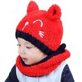 thumbnail image 1 of NOKIO Warm Winter Knit Hat And Circle Scarf Set Baby Boy Girl Winter Hat Toddler Bear Ears Beaniess Hat With Scarf Lined Knitted Cap Neckwarmer For Kids 2 Pieces, 1 of 4