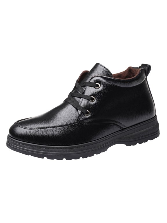 Winter Casual Shoes For Men With Padding Men'S Winter Padded Outdoor Shoes Men Shoes Casual High Top Cotton Shoes Old People Cotton Shoes Old Men Leather Cotton Shoes