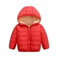 thumbnail image 1 of NOKIO Winter Down Coats For Kids Baby Boys Girls Toddler Kids Baby Outwear Long Sleeve Round Neck Solid Color Jacket Zipper Hooded Windproof Long Sleeve Coats For Girls Or Boys Baby Jacket Snowsuit, 1 of 4