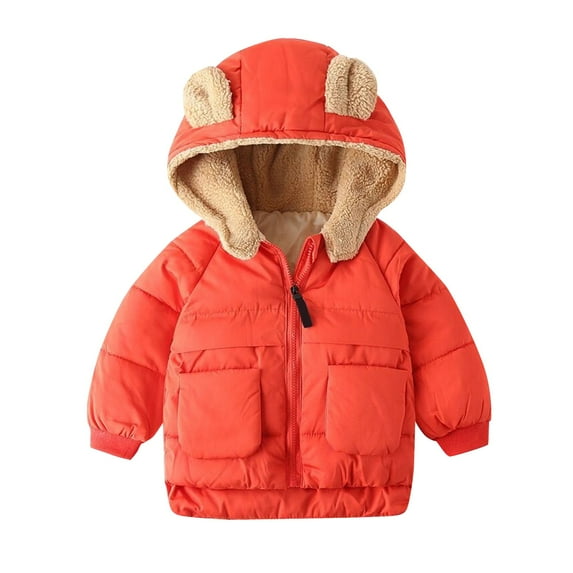 NOKIO Winter Coats For Toddler Kids Baby Boys Girls Boys/Girls Solid Color Autumn/Winter Cute Cartoon Hooded Zipper Coat Party Birthday School Hooded Jacket Children'S Hooded Down Jacket With Pockets