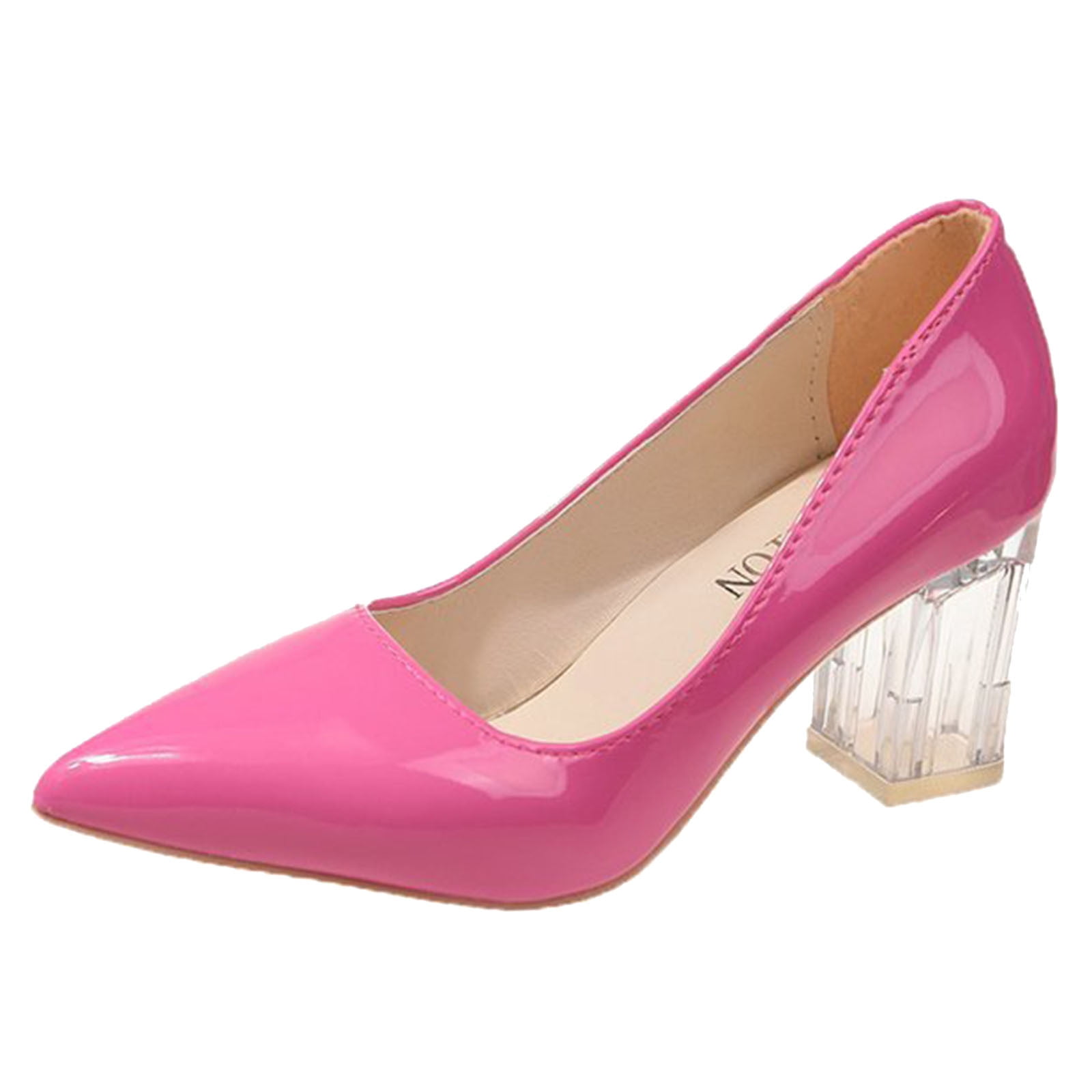 NOKIO Women Casual Shoes Simple Solid Pointed Toe Square Heel ...