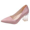 thumbnail image 1 of NOKIO Women Casual Shoes Simple Solid Pointed Toe Square Heel Comfortable High Heels Shoes Chunky Block Heels Square Closed Toe Low Heels Dress Shoes Comfortable Wedding Party Office Pumps Shoes, 1 of 3