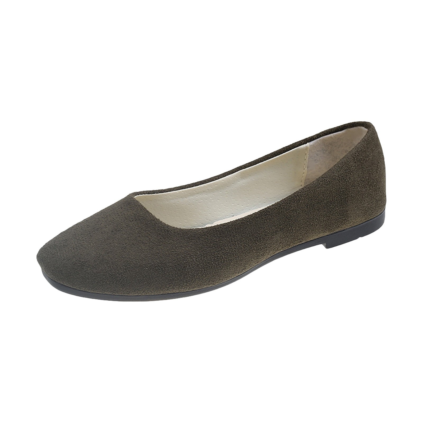 NOKIO Women Girls Solid Slip On Flat Shallow Comfort Casual Single Shoes Women's Flats Shoes Comfortable Slip on Shoes Flat Dress Shoes Ballet Flats for Women